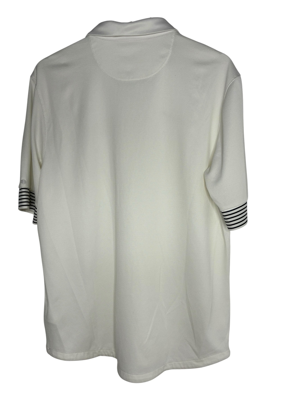 Maillot de football blanc Nike FFF Levestiairedupeuple avec col polo et détails rayés noirs sur les manches