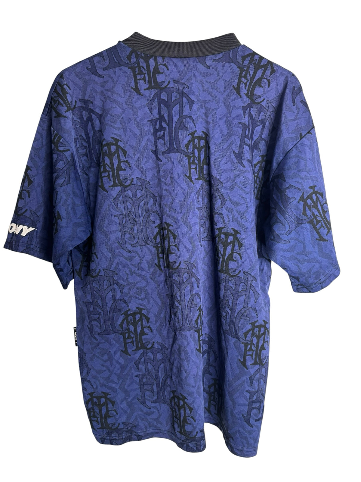 Maillot de football vintage Levestiairedupeuple Tottenham Hotspur bleu avec motif monogramme noir et logo Pony