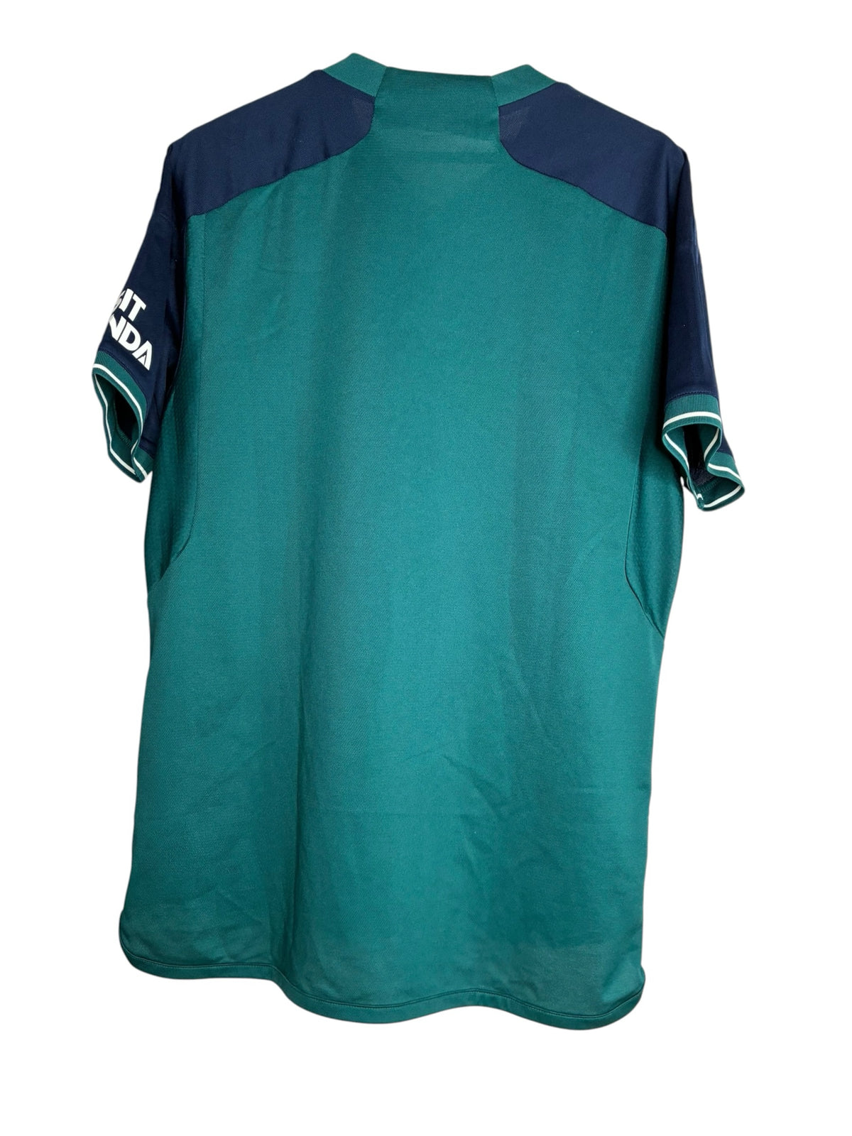 Maillot de football officiel Arsenal Levestiairedupeuple vert profond avec manches bleu marine et détails côtelés