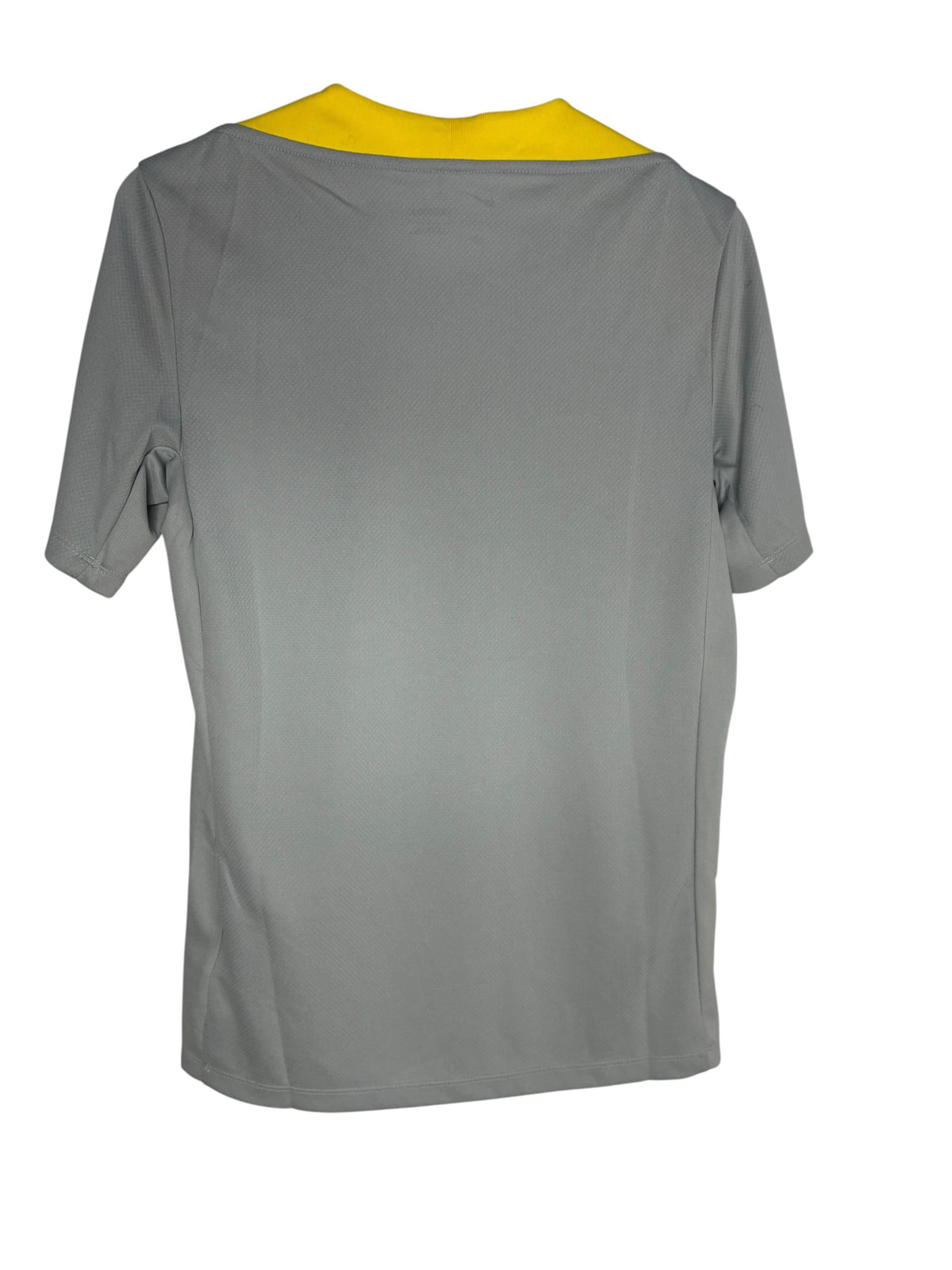 Maillot d'entraînement Levestiairedupeuple Liverpool FC gris avec col jaune vif, technologie Dri-FIT respirante