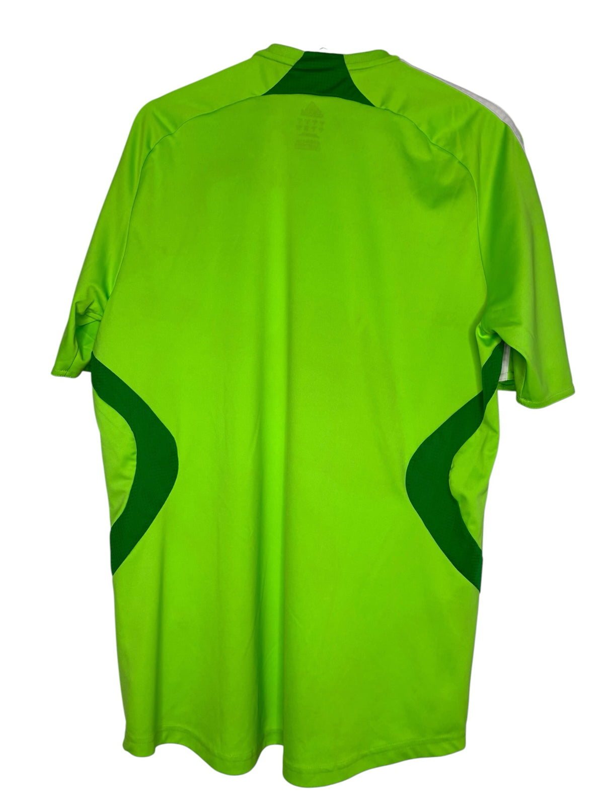 Dos du maillot de football vintage Levestiairedupeuple AS Saint-Étienne vert avec détails graphiques contrastés