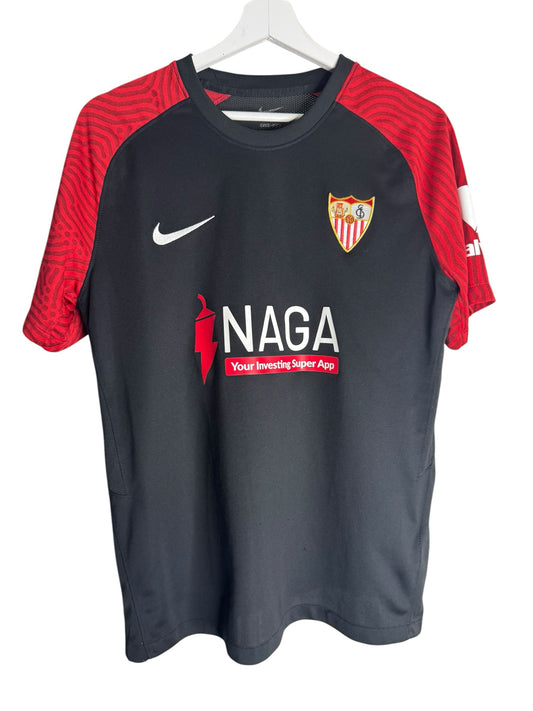 Maillot de football officiel Sevilla FC Levestiairedupeuple noir et rouge avec logo Nike et écusson du club brodé