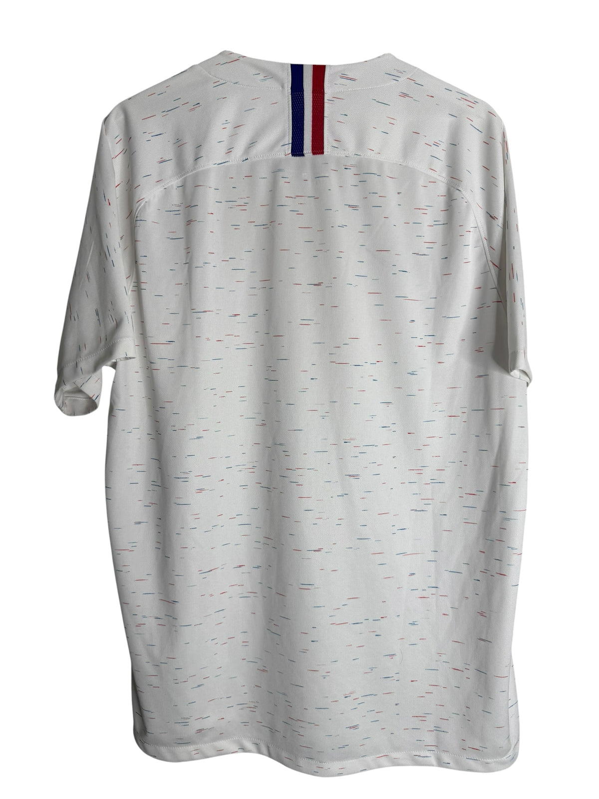 Dos du maillot extérieur Nike Équipe de France blanc avec détails tricolores, vendu par Levestiairedupeuple