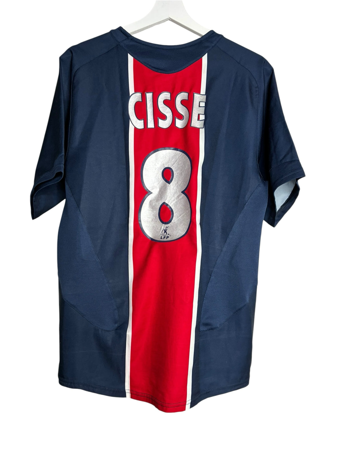 Maillot de football vintage Levestiairedupeuple du PSG bleu marine avec flocage Cissé numéro 8 au dos