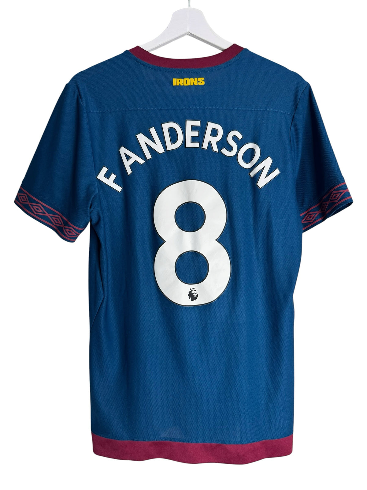 Maillot domicile officiel West Ham United Levestiairedupeuple bleu et bordeaux floqué FANDERSON 8 au dos